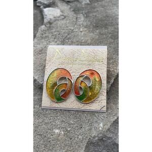 Vintage Drapers & Damon’s 1980s Earrings Rainbow Enamel Stud
